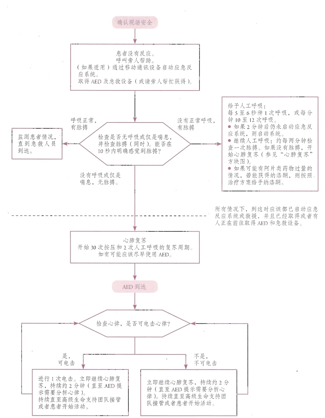 心肺复苏总流程图