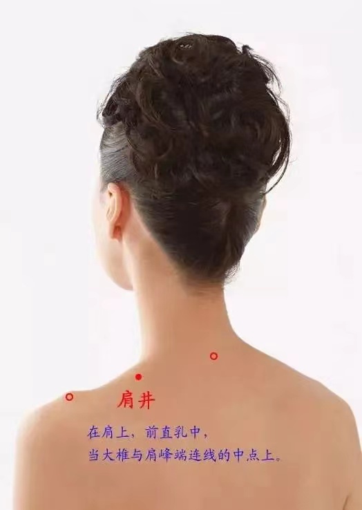 按揉肩井穴